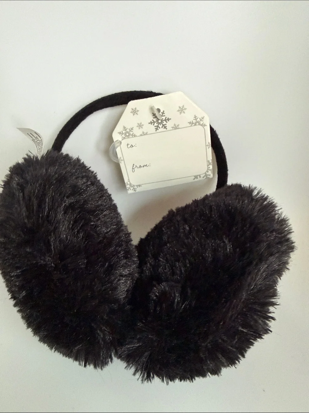 Plush Black Faux Fur Earmuffs